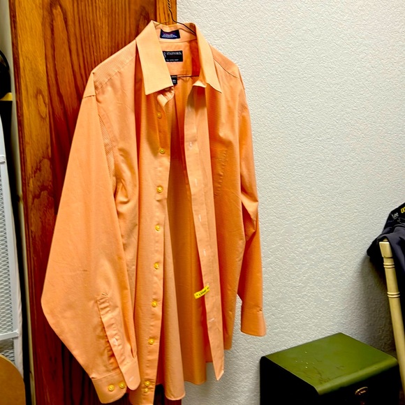 Orange check Stafford Men’s Shirt - Picture 1 of 2
